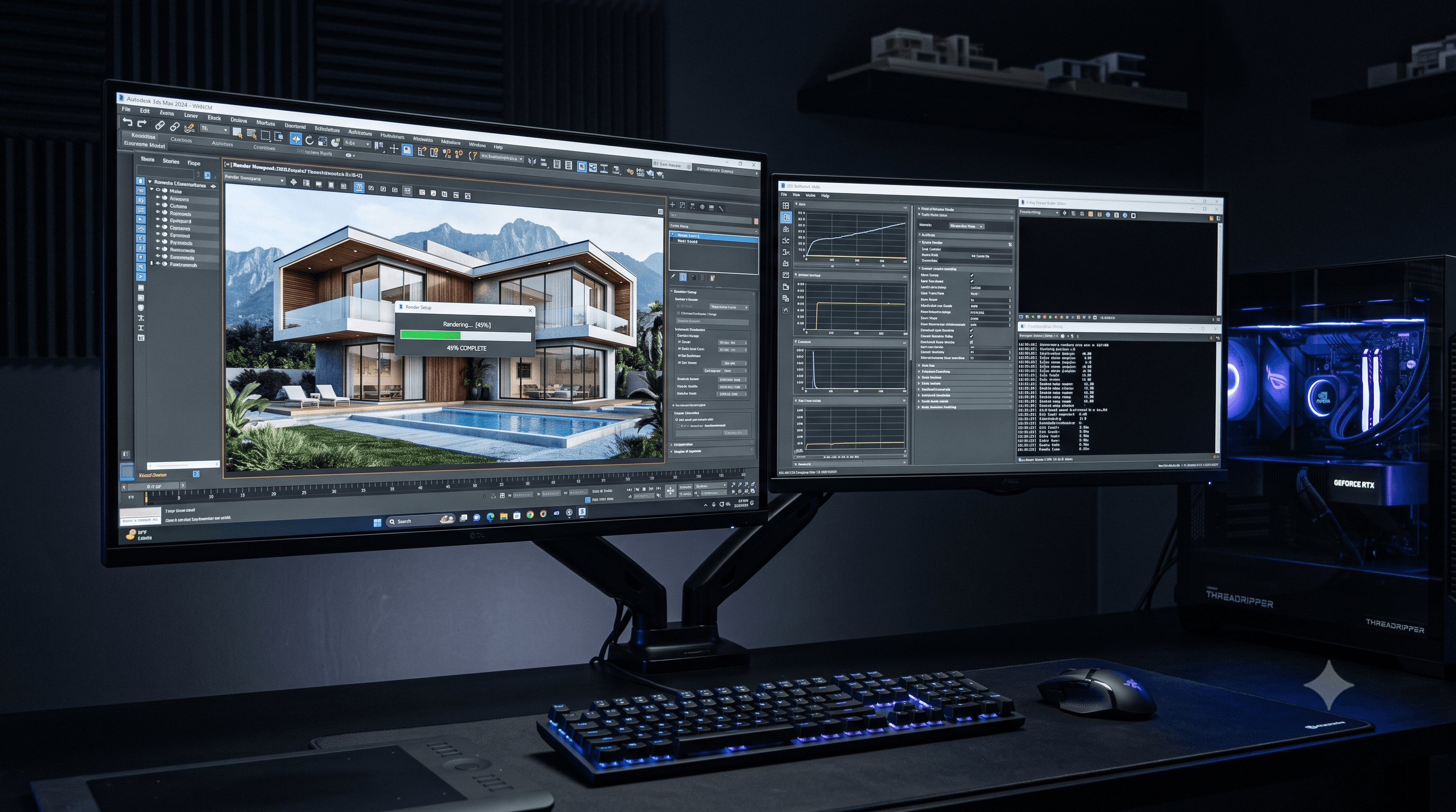 3ds Max render iş istasyonu yüksek performanslı bilgisayar kurulumu
