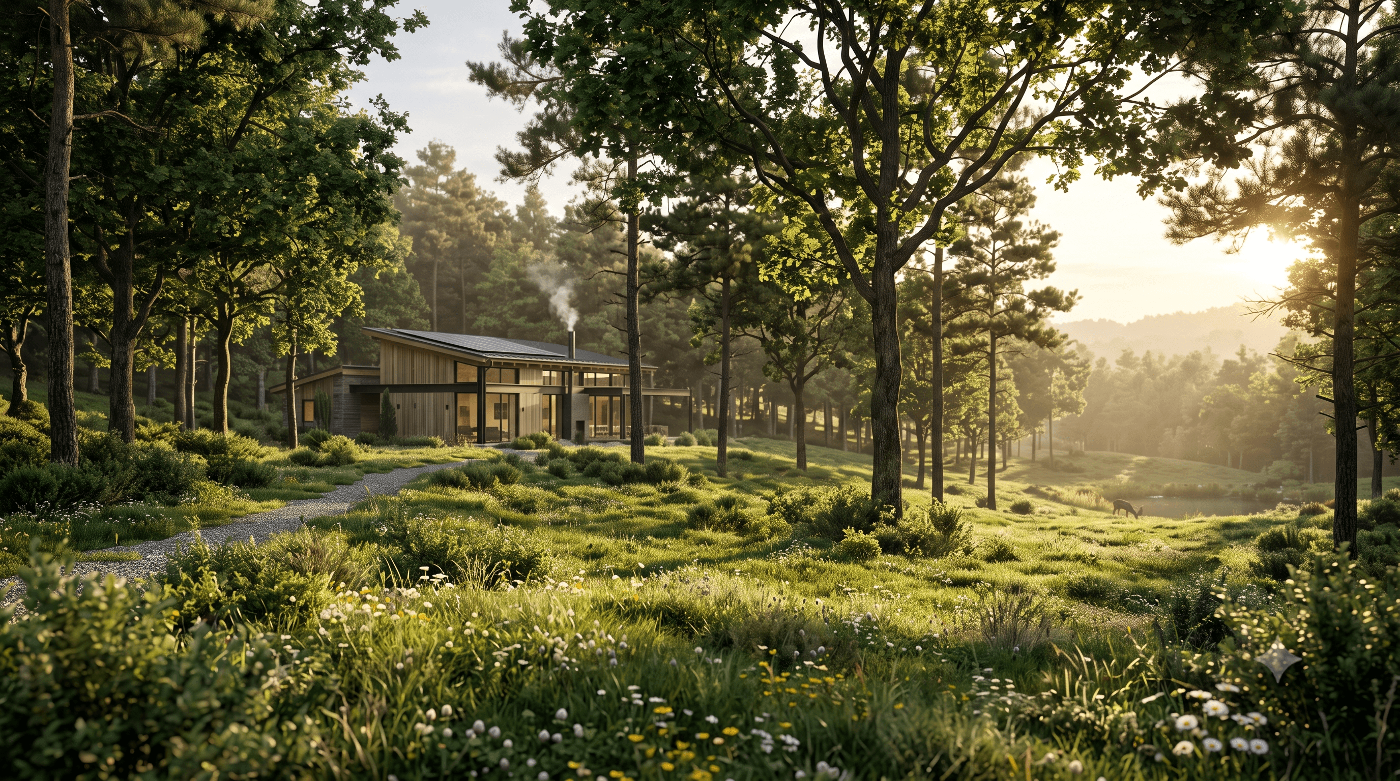 Corona Scatter ile peyzaj ağaç bitki örtüsü dış mekan render