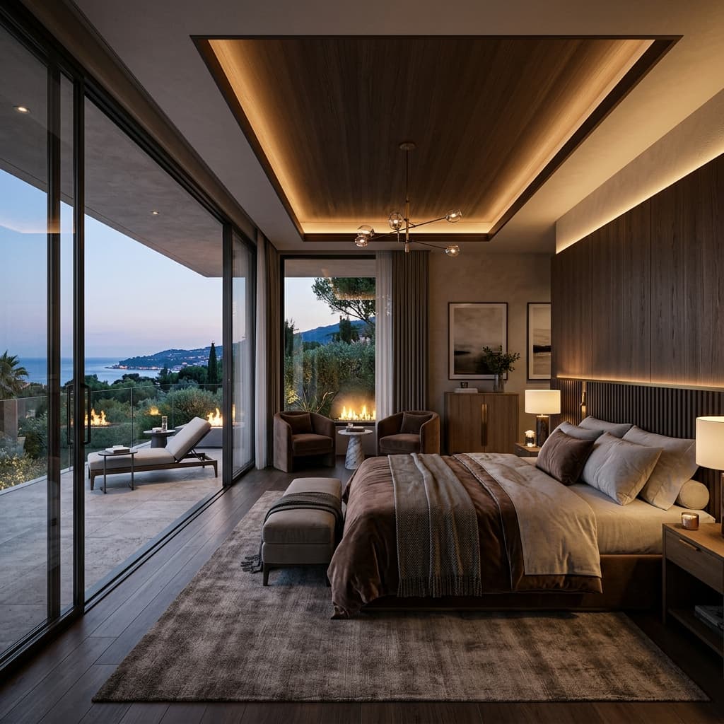 Lüks Villa Yatak Odası İç Mekan Tasarımı